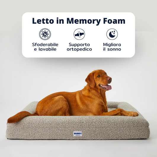 Letto ortopedico cane myBuddy fodera sfoderabile lavabile